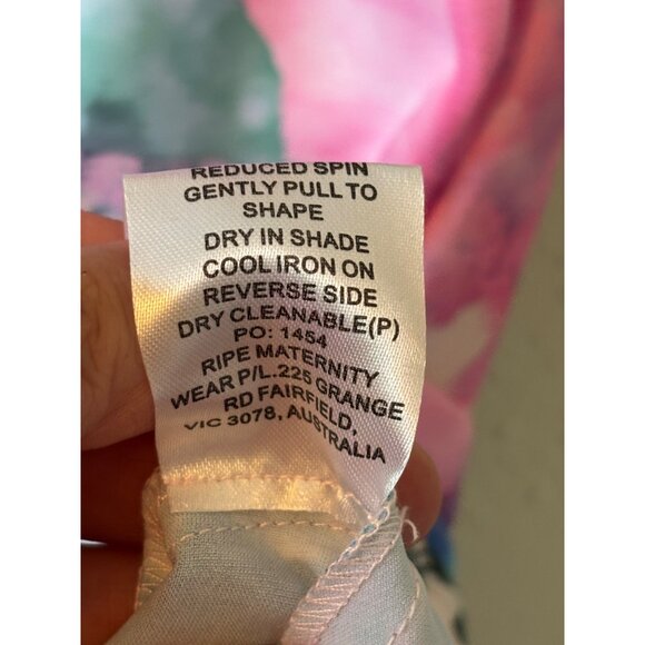 Ripe Maternity Gemma Watercolor Floral Dress Off-Shoulder Ruffle Hem S - Picture 8 of 11